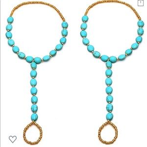 1 Pair Sandal Beach Turquoise  Foot Jewelry